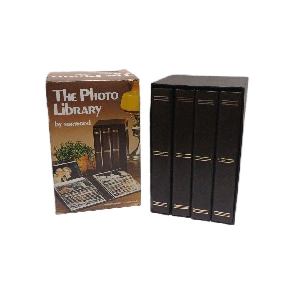Vintage Norwood Photo Library 4 Vinyl Albums, Sleeve Holds 240 Pictures 3.5 x 5